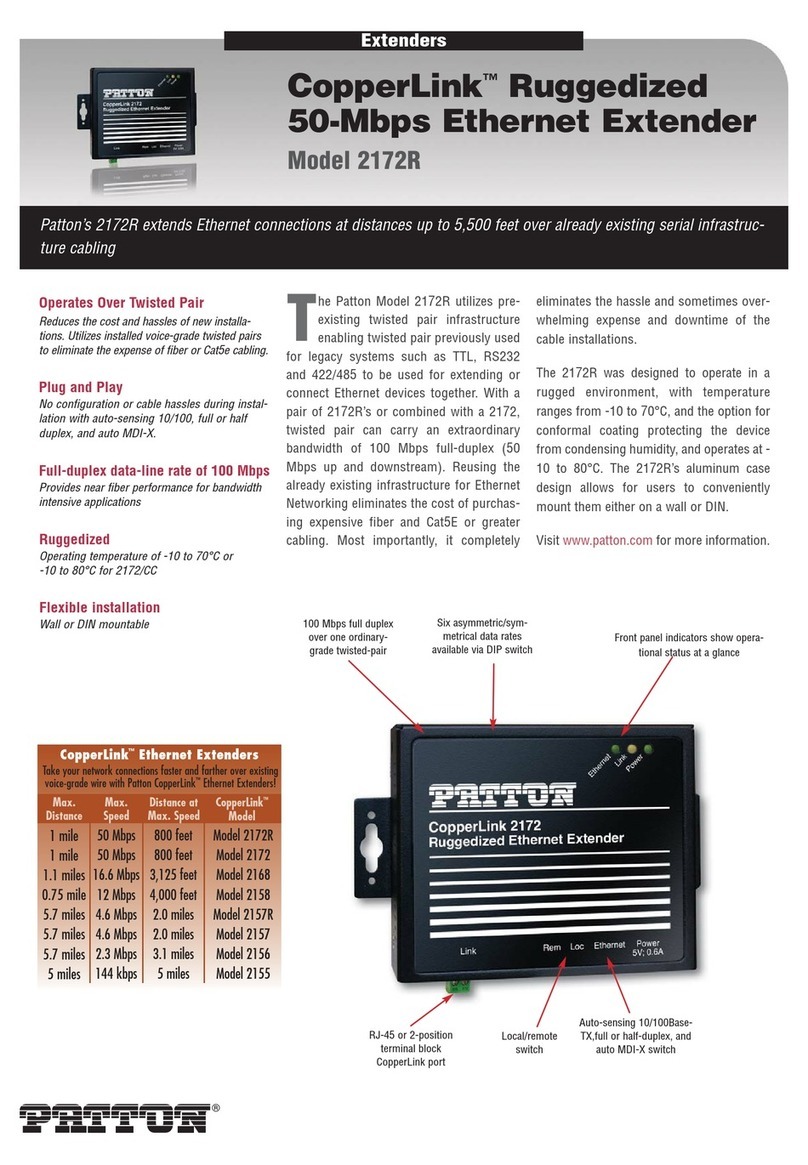 Patton electronics CopperLink 2172R Specifications