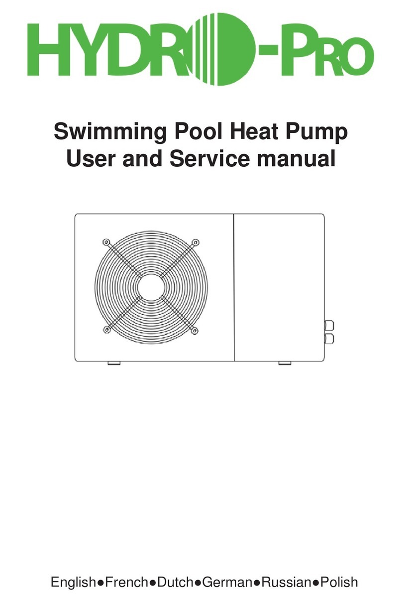 HydroPro Swimming Pool Heat Pump User and service manual