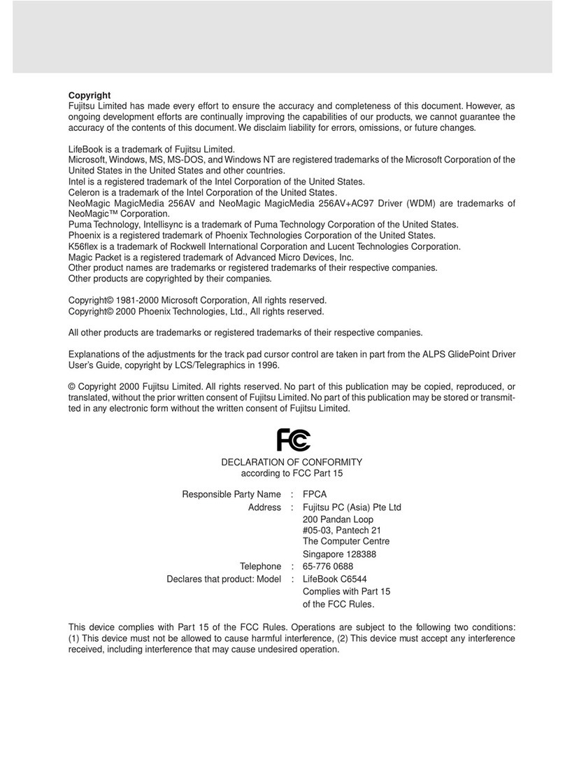 Fujitsu LifeBook C6544 User manual