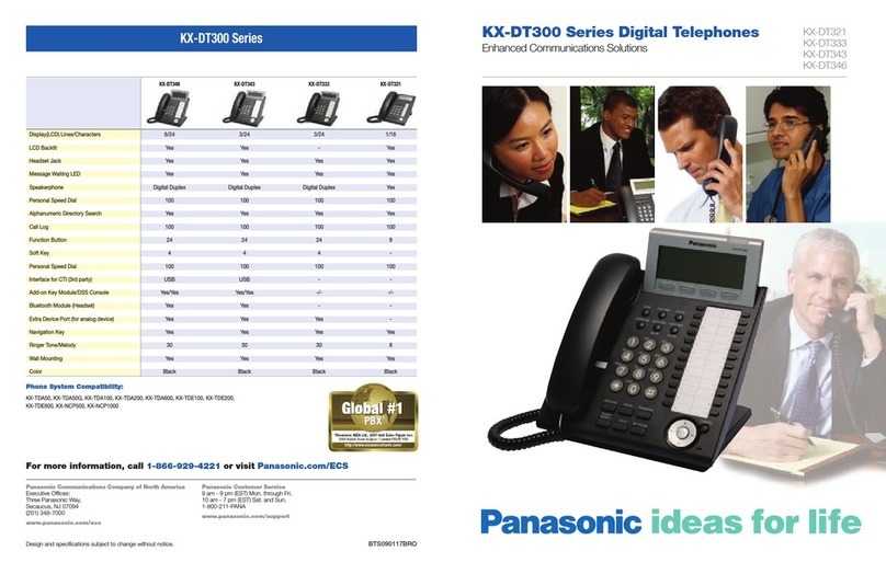 Panasonic KXDT321 - DIGITAL PROPRIETARY TELEPHONE User manual