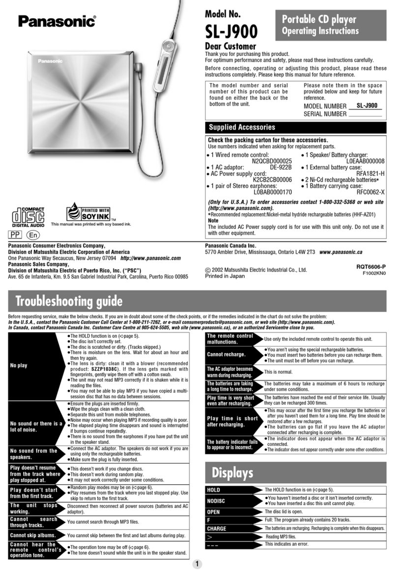 Panasonic SL-J900 operating instructions