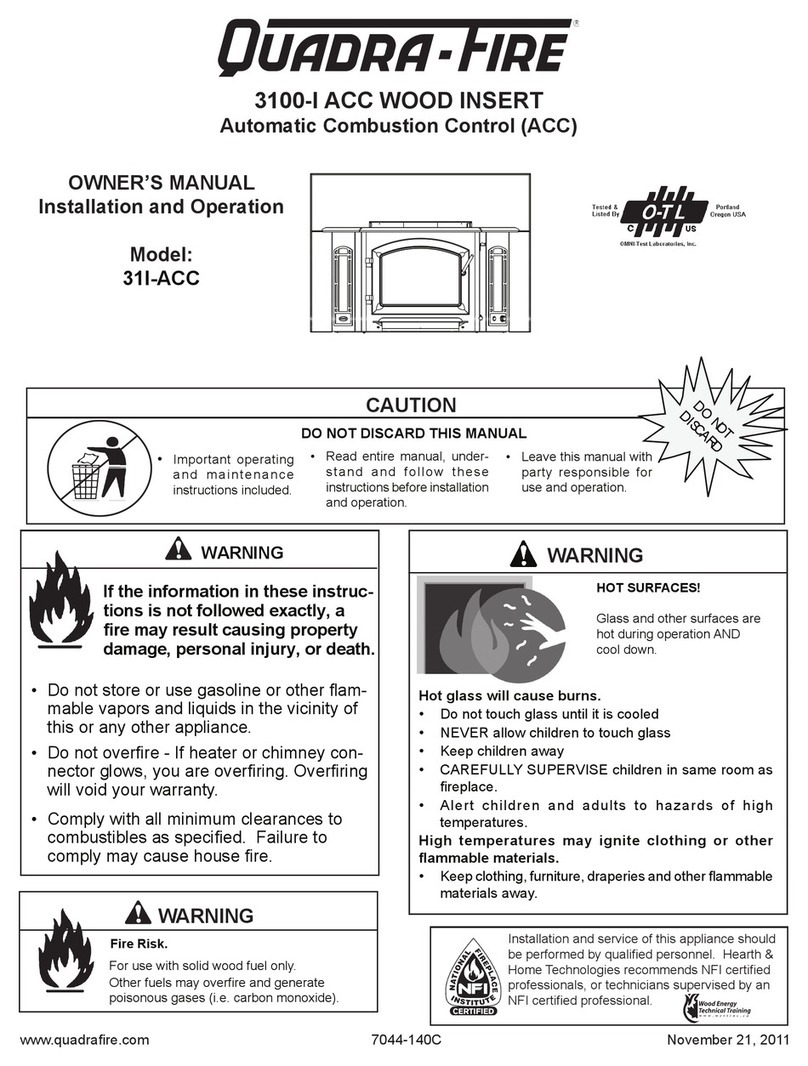 Quadra-Fire 31I-ACC owner's manual