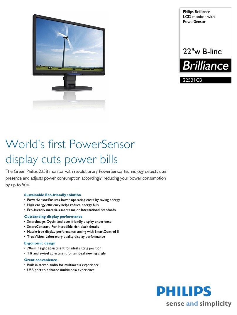 Philips 225B1CB - Brilliance - 22" LCD Monitor User manual