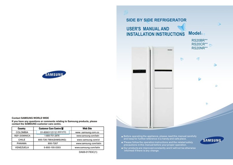 Samsung RS20BR Series User manual and installation instructions