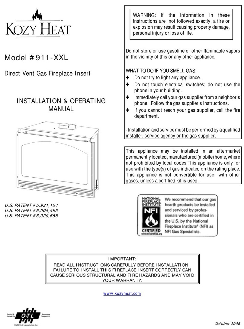 kozy heat 911-XXL Installation & operating manual