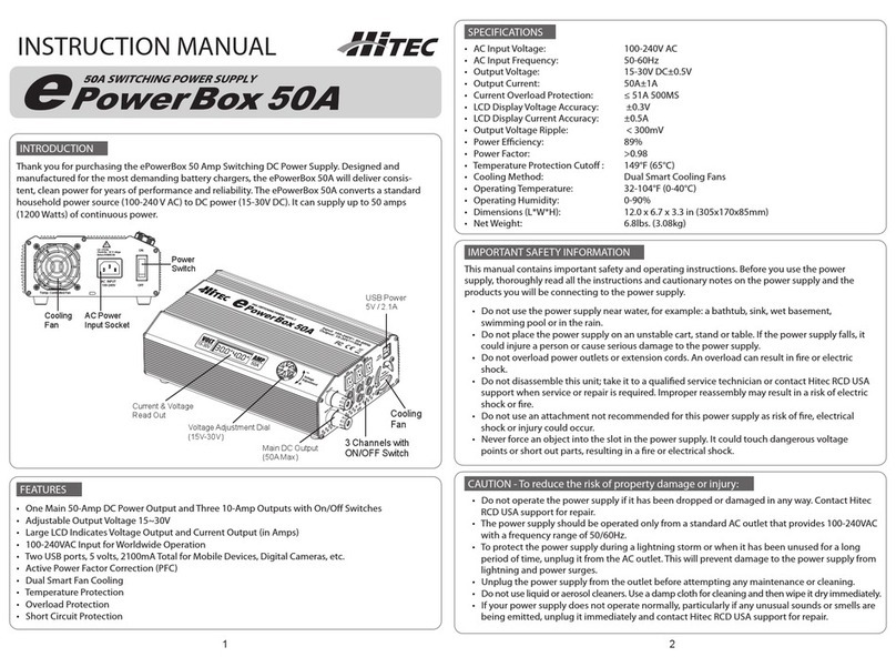 Hi-Tec e PowerBox 50A instruction manual