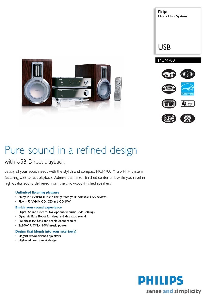 Philips Micro Hi-Fi System MCM700 Specifications