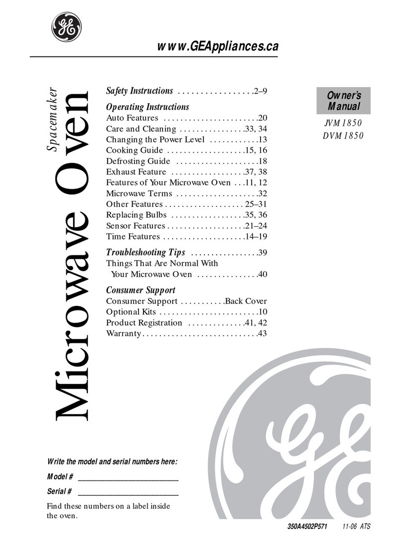 GE Spacemaker XL JVM1850 User manual