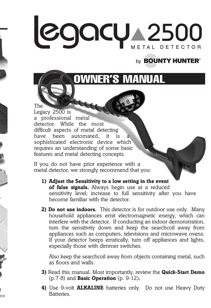 Bounty Hunter Legacy 2500 owner's manual