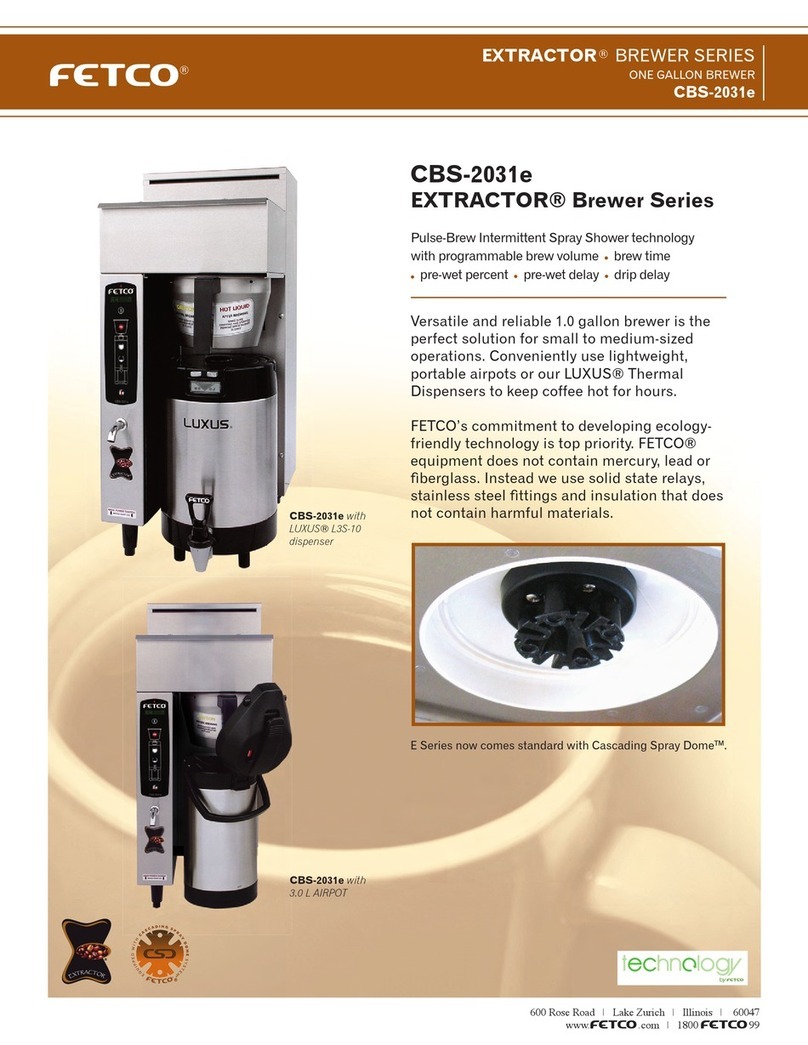 Fetco EXTRACTOR CBS-2031e User manual