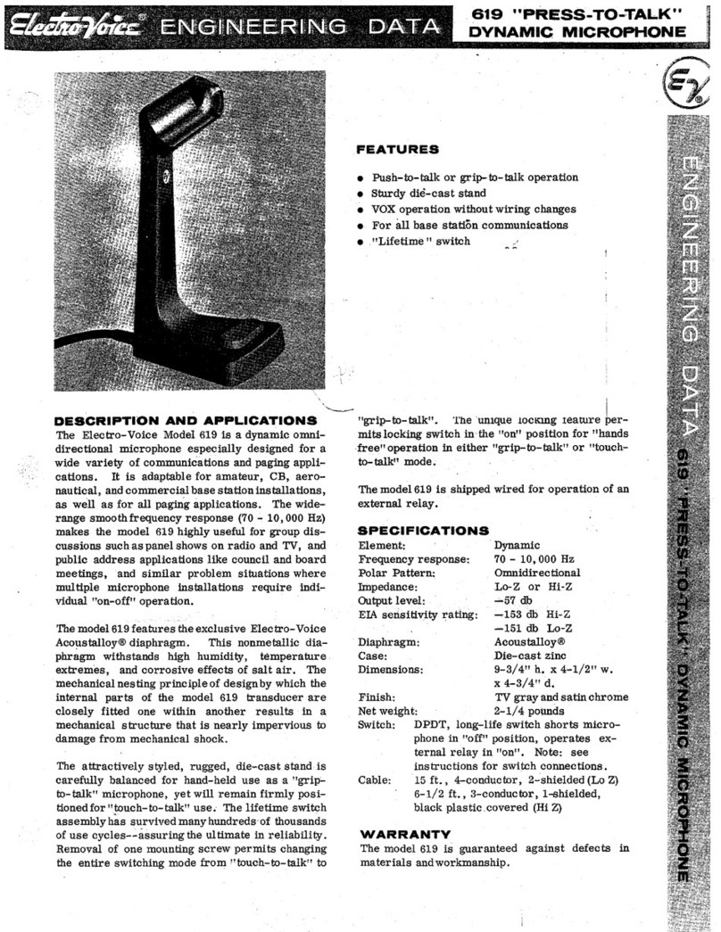Electro-Voice Press-to-talk 619 manual