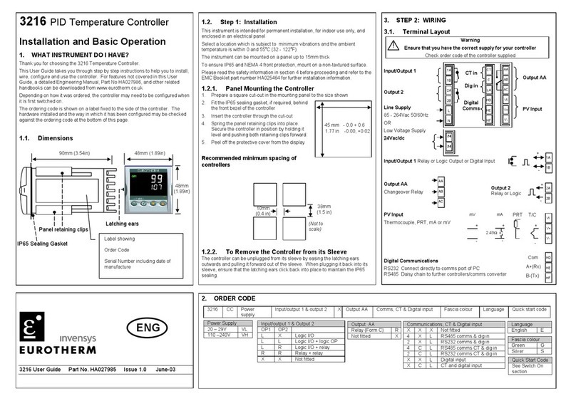 Eurotherm Invensys 3216 user guide