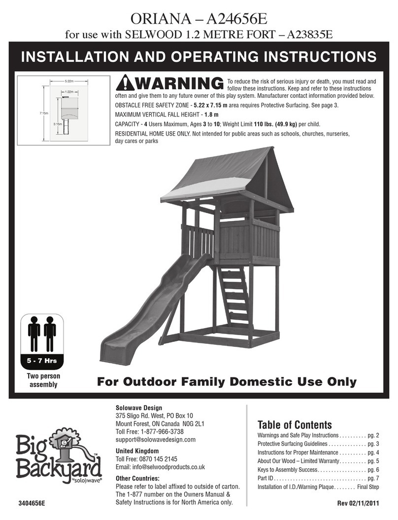 Big Backyard ORIANA A24656E Installation and operating instructions