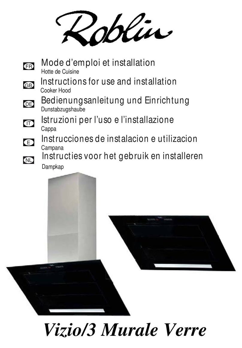 ROBLIN Vizio/3 Murale Verre Instructions for use and installation