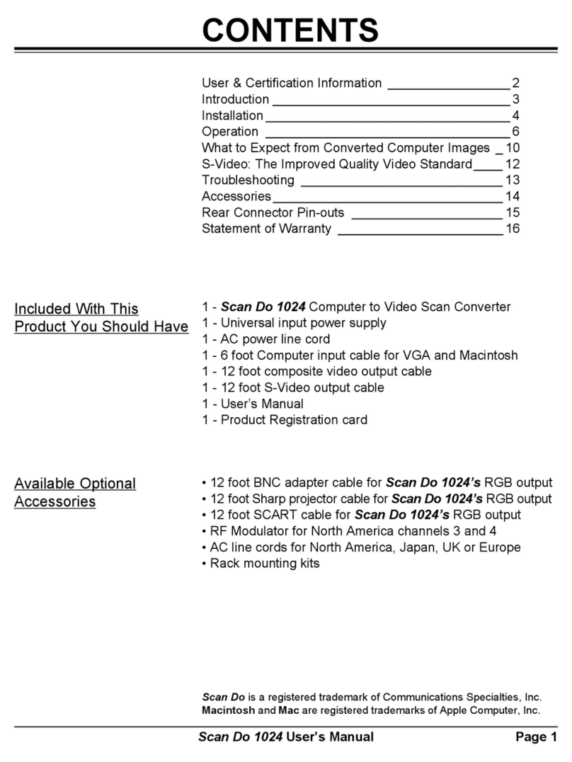 Communications Specialties Scan Do 1024 user manual