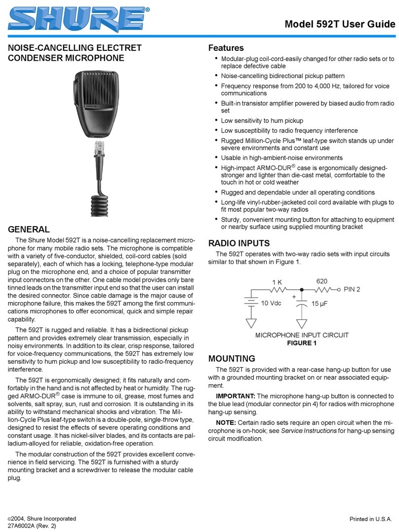 Shure 592T User manual