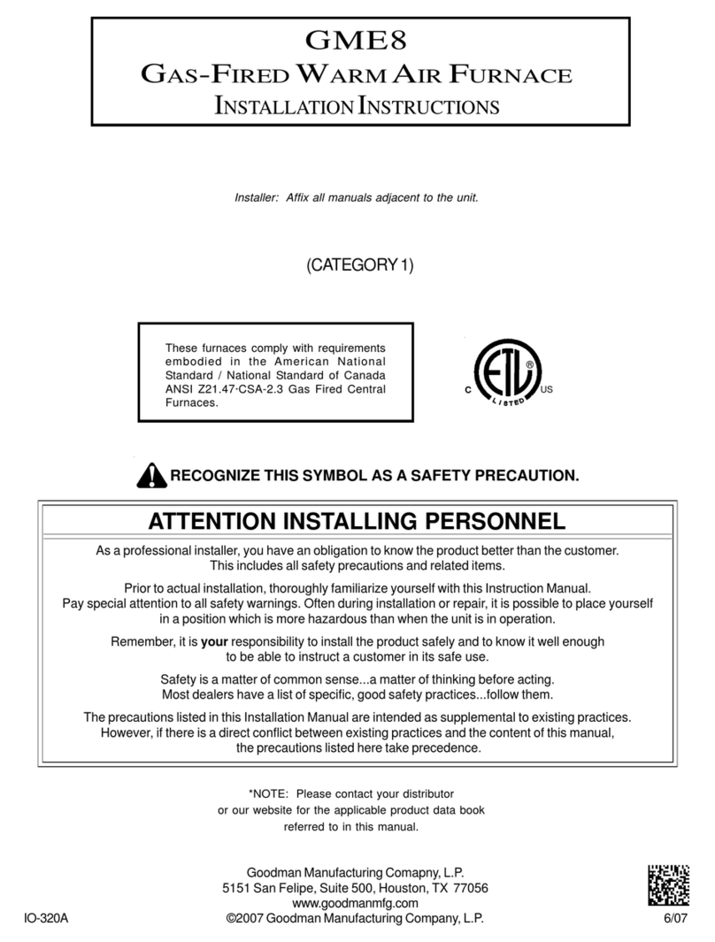 Goodman GME8 installation instructions