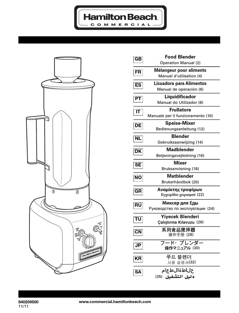 Hamilton Beach 840209500 Operation manual