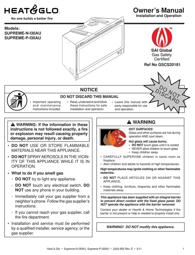 Heat & Glo SUPREME-N-I30AU User manual