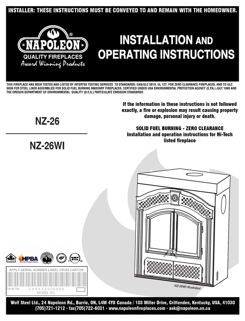 Napoleon NZ-26 Installation and operating instructions
