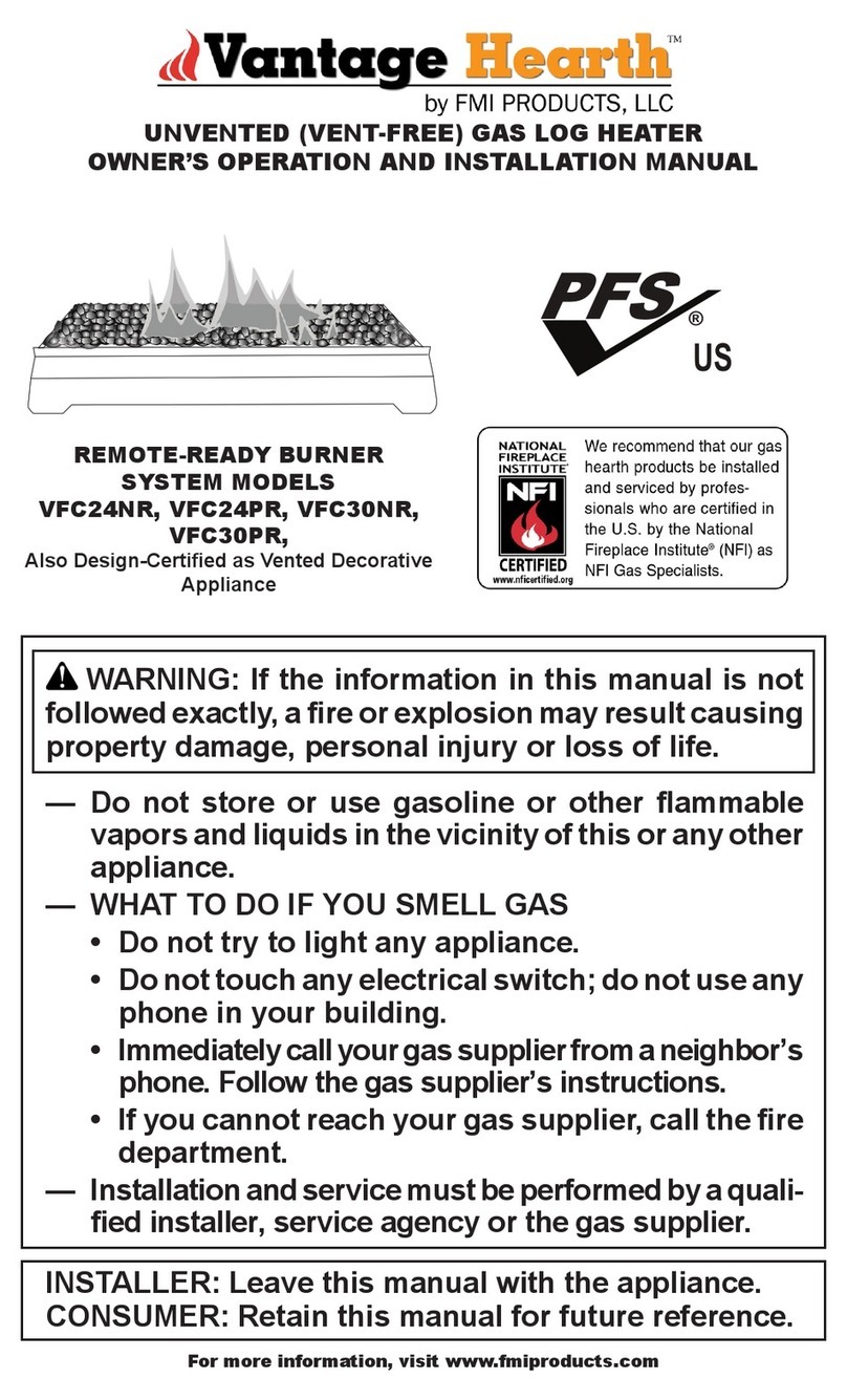 FMI Vantage Hearth VFC24NR Quick start guide