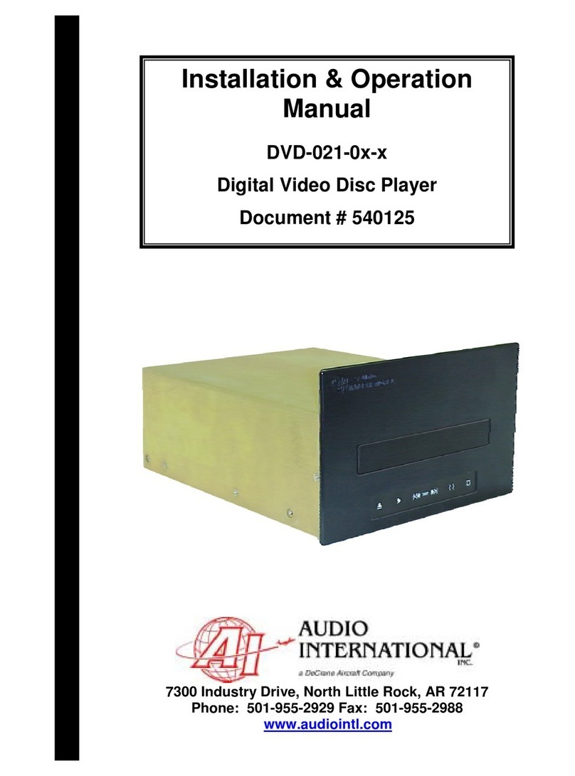 Audio international DVD-021-0x-x Installation & operation manual