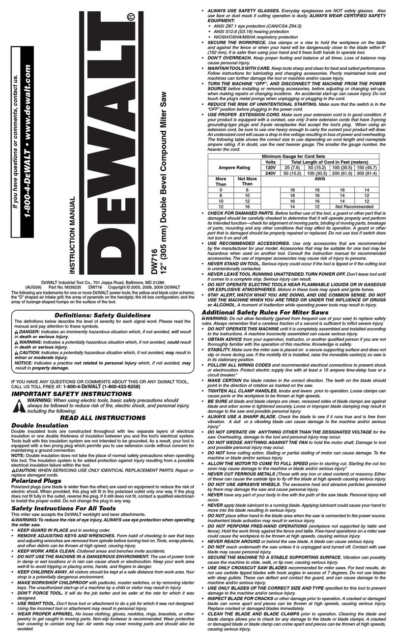 DeWalt DW716 instruction manual