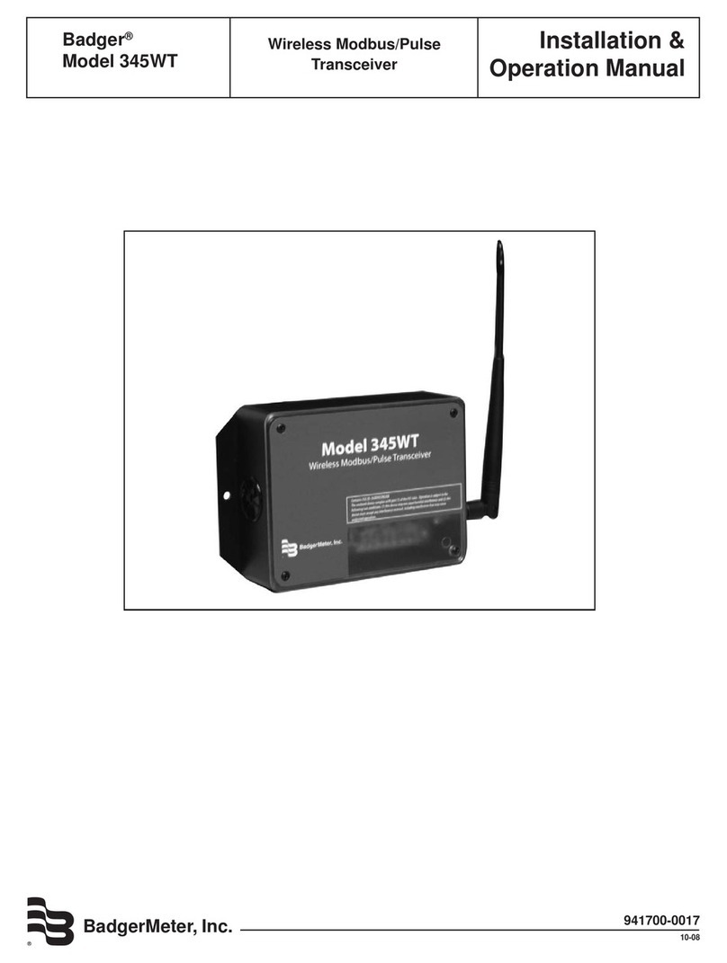 Badger Meter 345WT Installation & operation manual