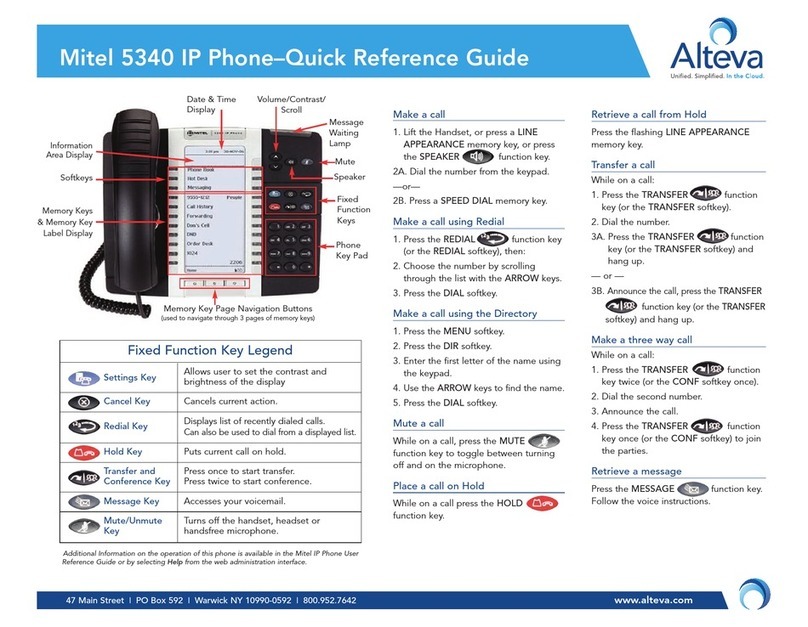 Mitel OfficeConnect 5340 User manual Mitel OfficeConnect 5340 User manual