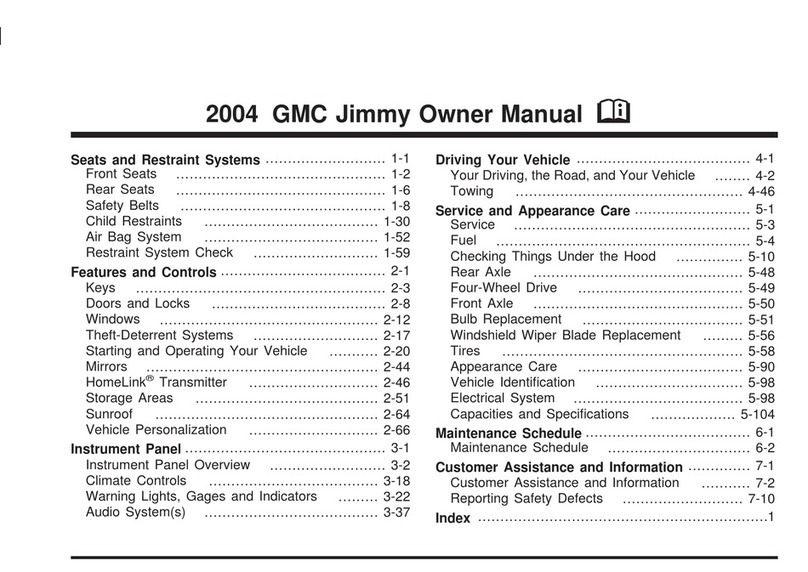 GMC Jimmy 2004 owner's manual