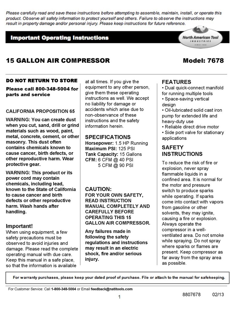 North American Tool 7678 Important operating instructions