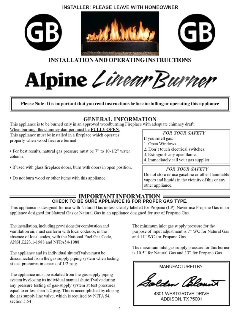 Golden Blount ALB24NAT Installation and operating instructions