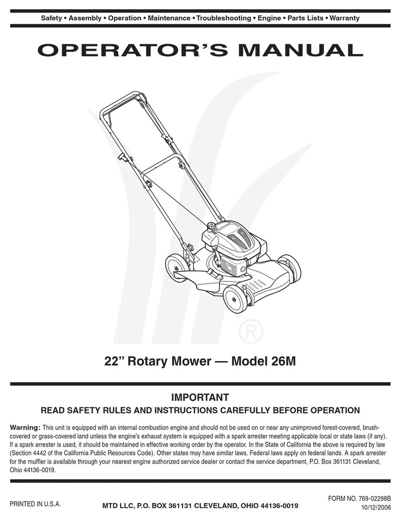 MTD 26M User manual