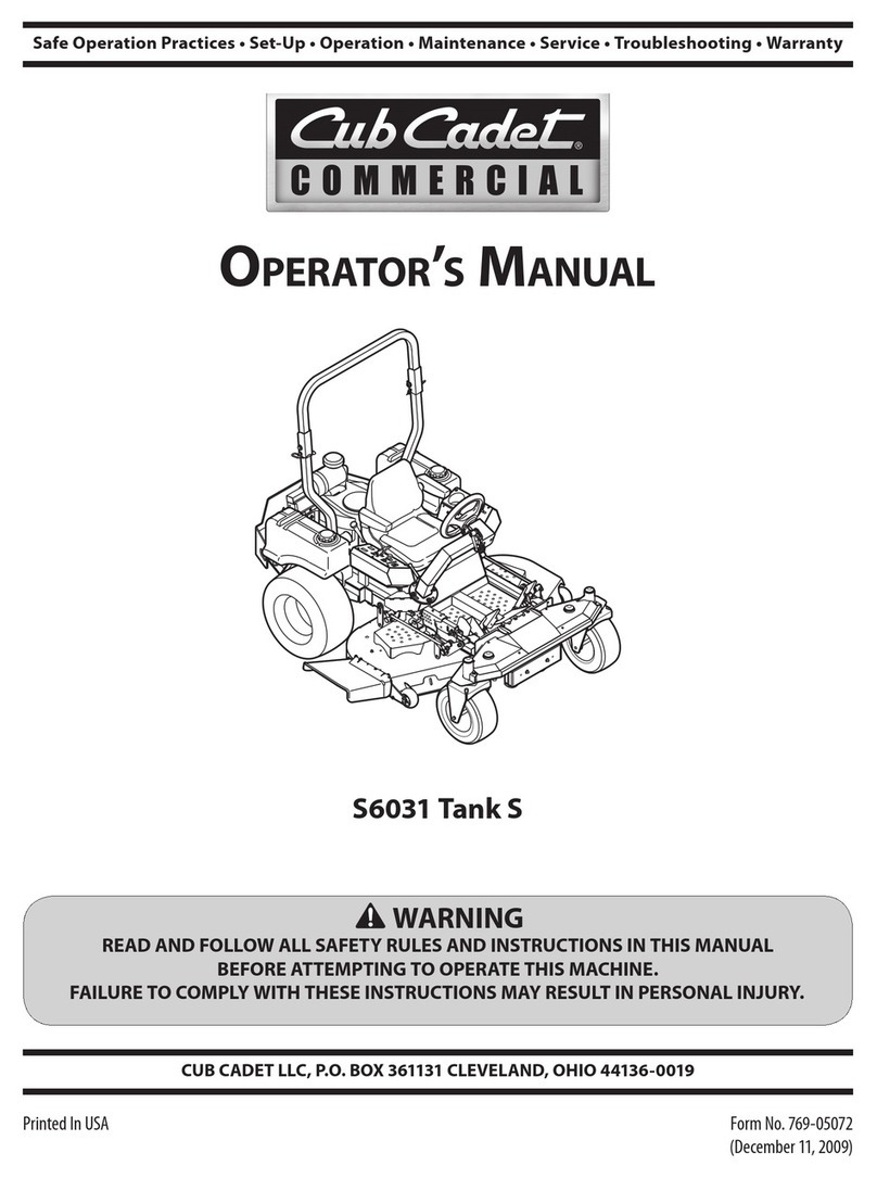 Cub Cadet Commercial S6031 Tank S Operator's manual