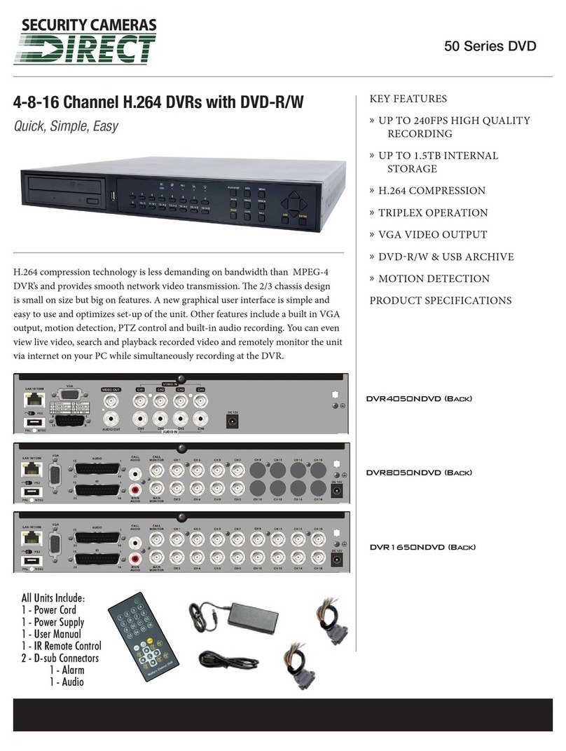 Security Cameras Direct DVR4050NDVD Specifications