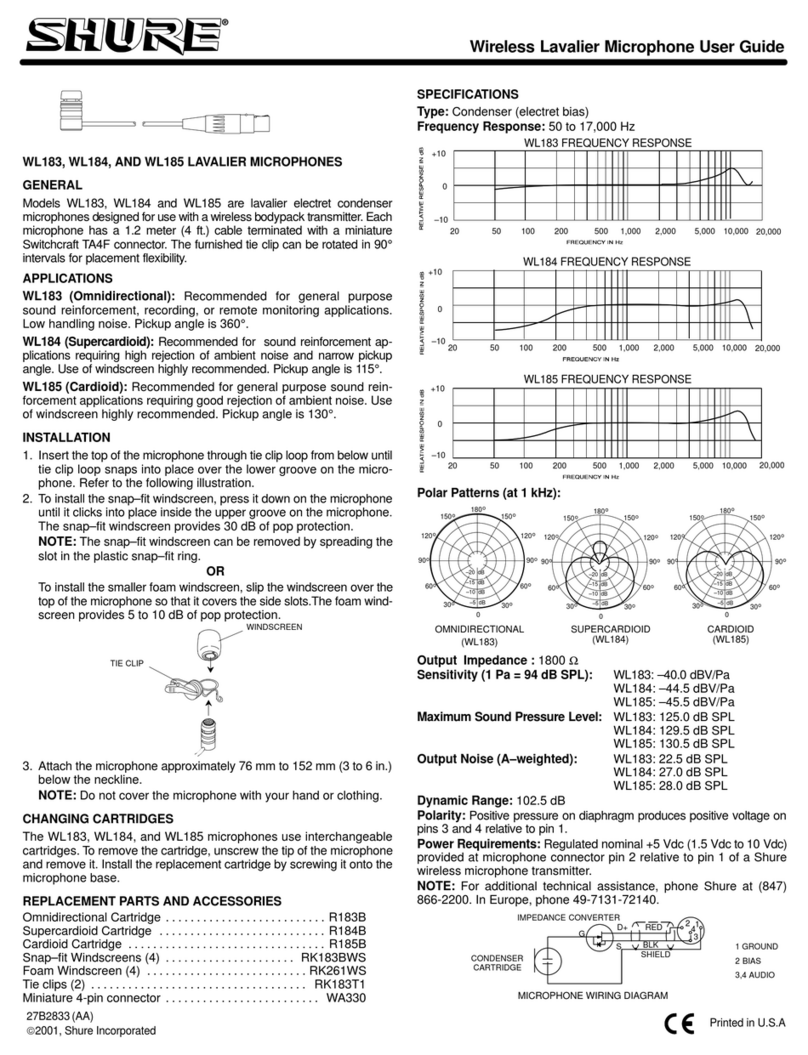 Shure WL183 user guide