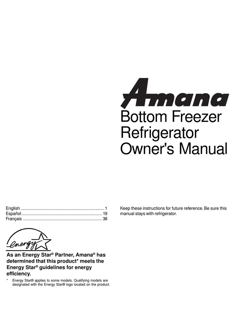 Amana Bottom Freezer Refrigerator User manual Amana Bottom Freezer Refrigerator User manual