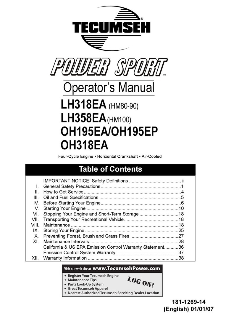 Tecumseh LH318EA User manual Tecumseh LH318EA User manual