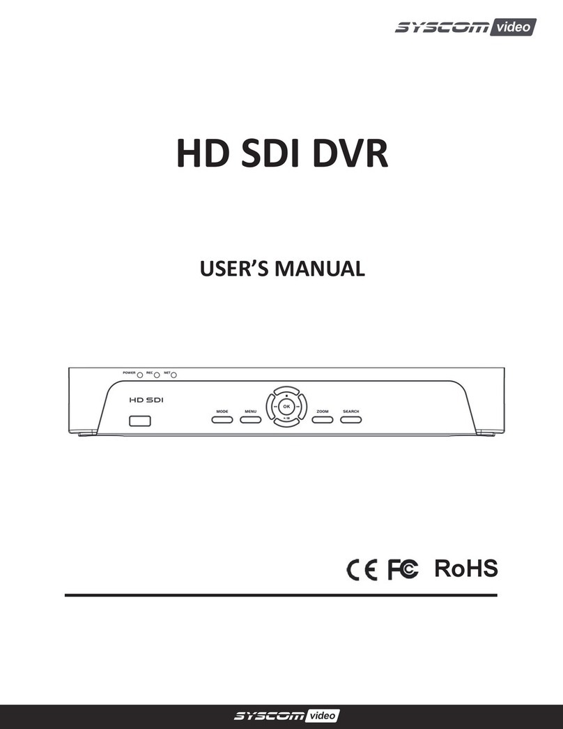 Syscom Video HD SDI DVR user manual