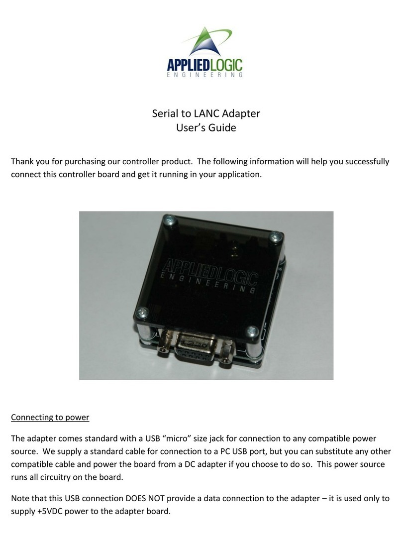 Applied Logic Engineering Serial to LANC Adapter User manual