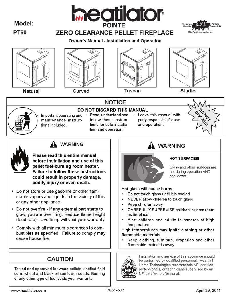 Heatilator PT60 owner's manual