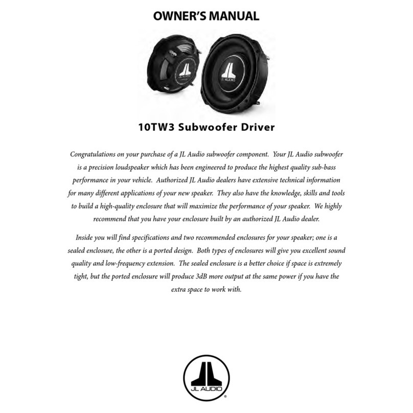 JL Audio 10TW3 User manual