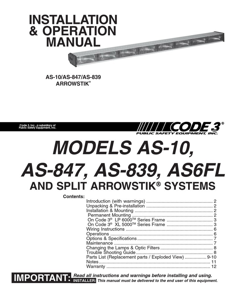 Code 3 ARROWSTIK AS-10 User manual