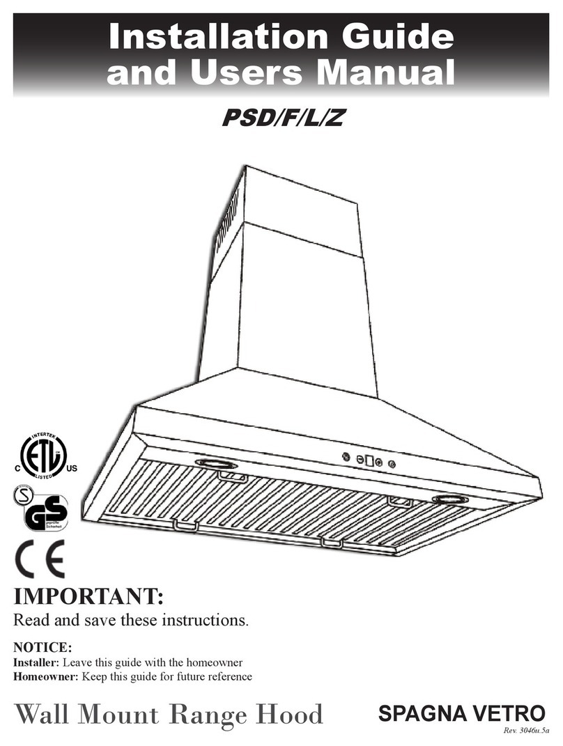 Spagna Vetro PSD Installation guide and user's manual