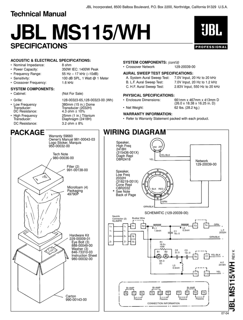 JBL MS115/WH Technical manual