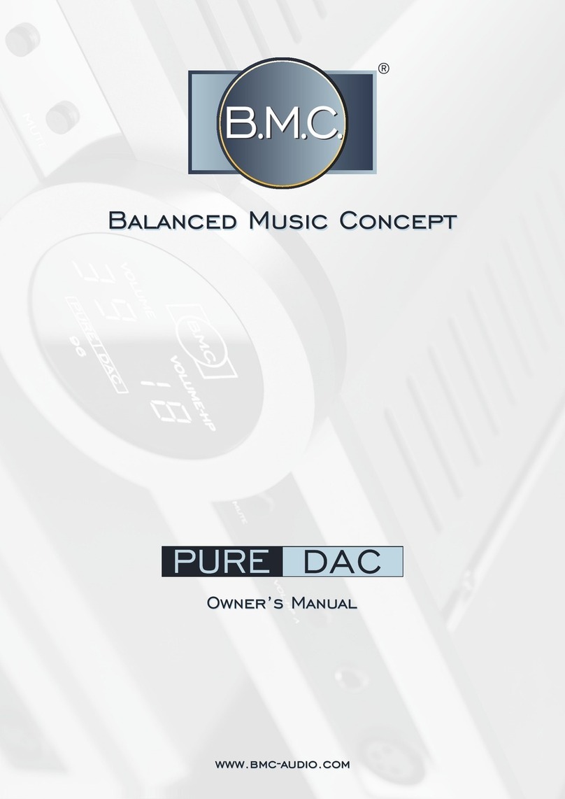 B.M.C. Pure Dac owner's manual