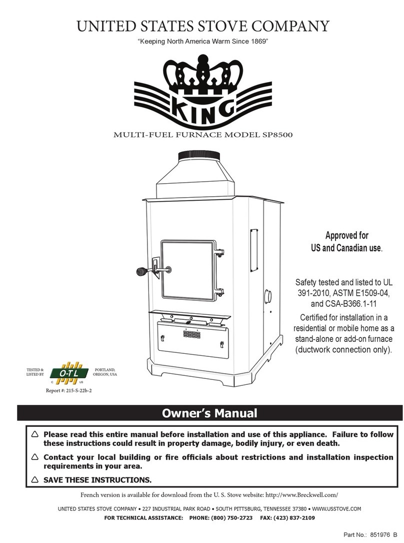 United States Stove Company SP8500 owner's manual United States Stove Company SP8500 owner's manual