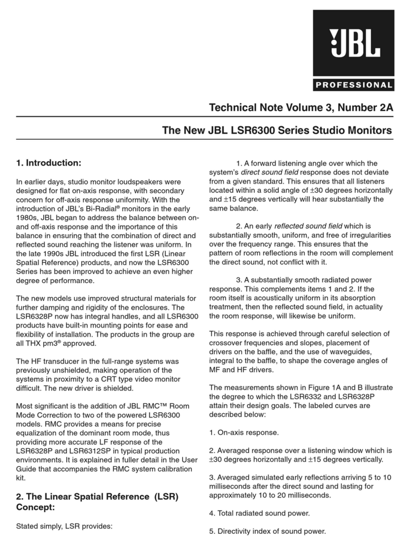 JBL LSR6300 Series Instruction Manual