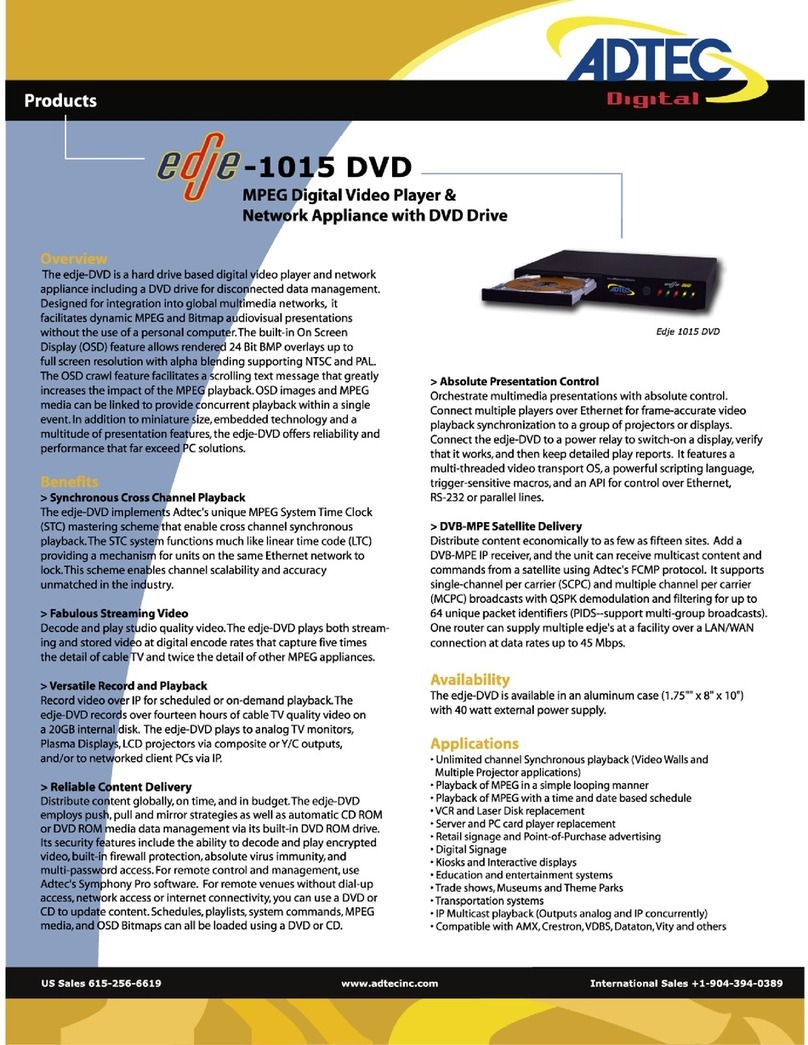 Adtec edje-1015DVD Brochure & specs