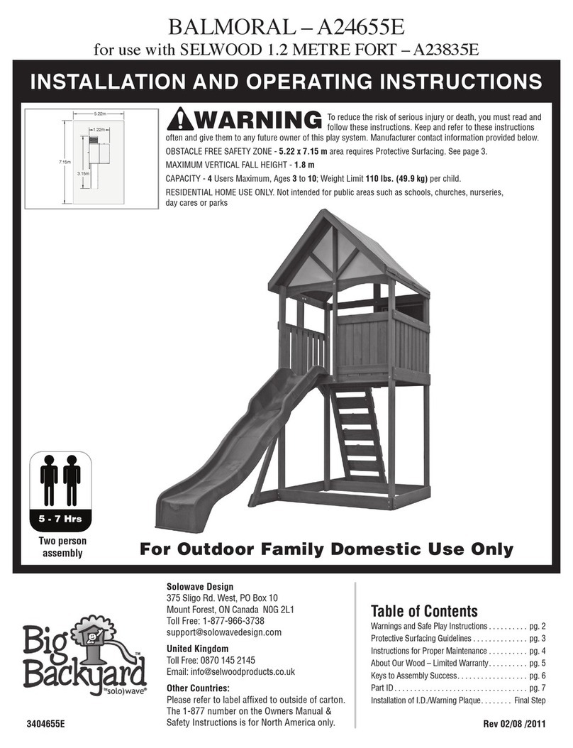 Big Backyard BALMORAL A24655E Installation and operating instructions
